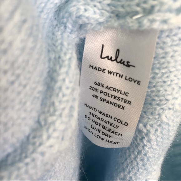 NWT LULU’S Love The Way Light Blue Turtleneck Sweater Dress Cozy Knit XS - Picture 8 of 10